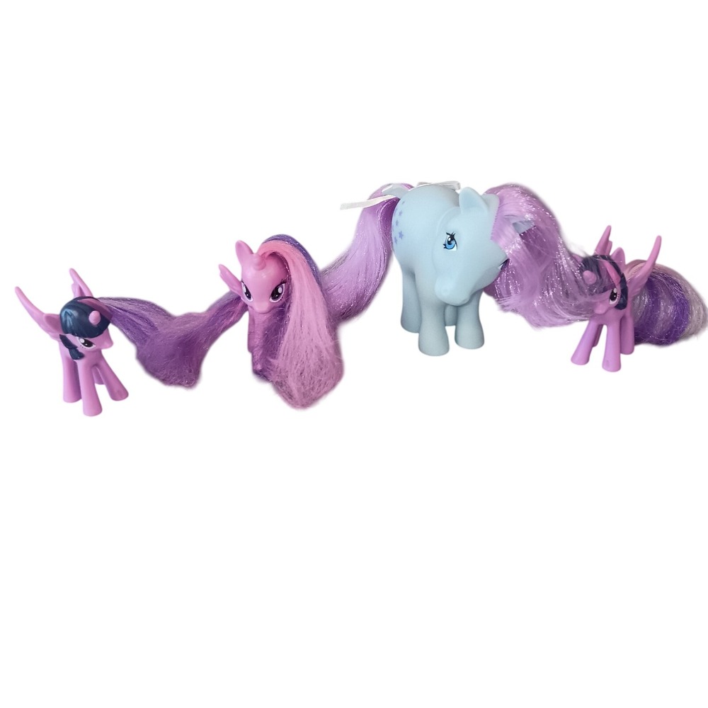 My Little Pony Lot 4 Figures Hasbro G3 G4 Mixed Bundle Blue Belle Twilight